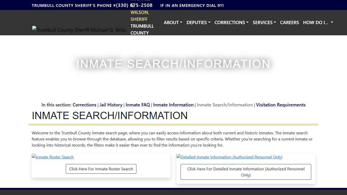 Inmate Search - Sheriff Trumbull County