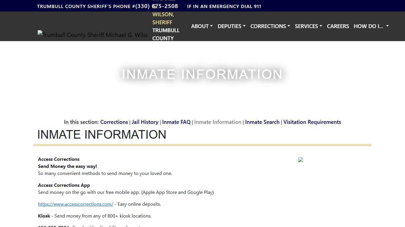 Inmate Information - Sheriff Trumbull County